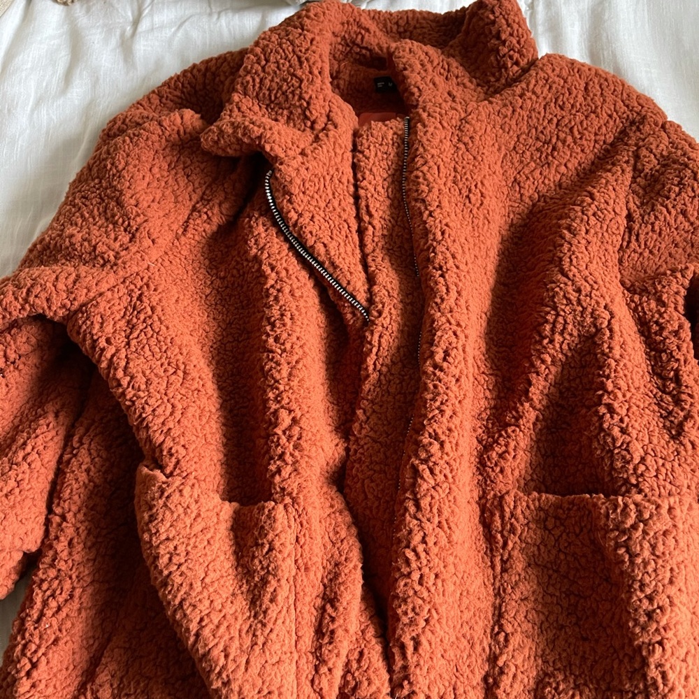 Orangey brown Teddy Coat